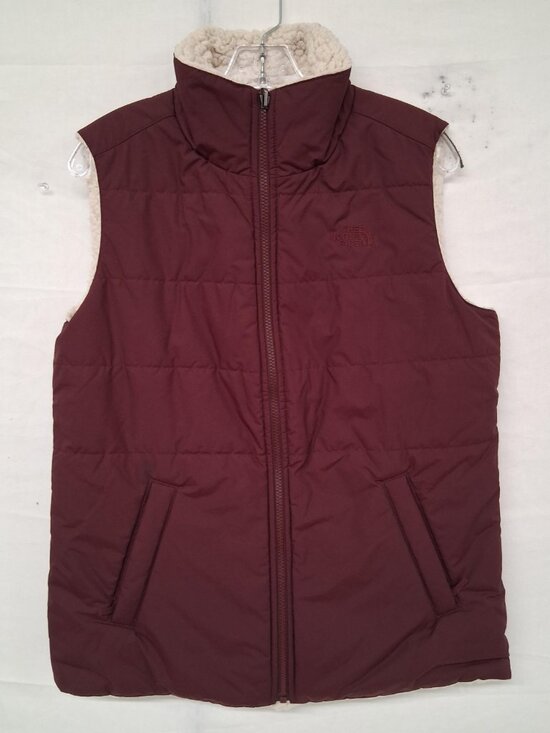 The North Face Jackets & Blazers - The North Face | Women Red Burgundy White Sherpa Reversible Puffer Vest - Size M